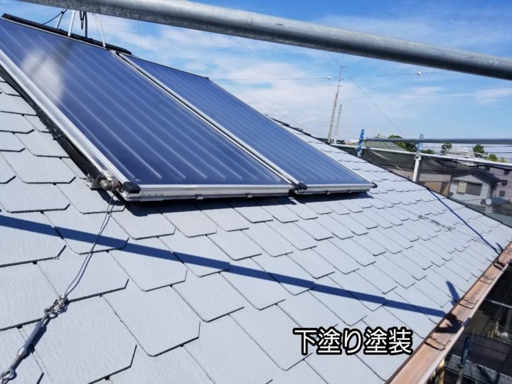 屋根塗り替え カラーベスト うろこ屋根 二階建て 家 浜松市南区外壁塗装屋根専門店 加藤塗装