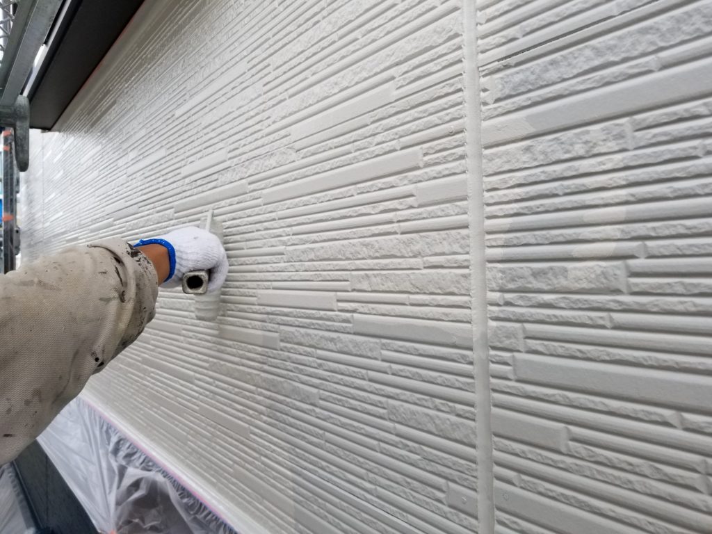 外壁塗り替え　サイディング　ローラー　シリコン塗料　浜松市外壁塗装屋根専門店の加藤塗装