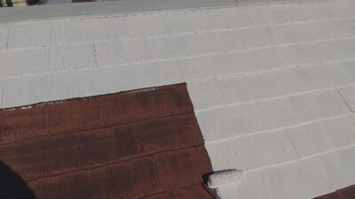 カラーベスト屋根塗装　高圧洗浄　タスマジック　外壁塗装の事なら浜松塗装専門店｜加藤塗装　屋根水切り錆止め塗装　スレート屋根　セミフロンバインダーシリコンⅡ