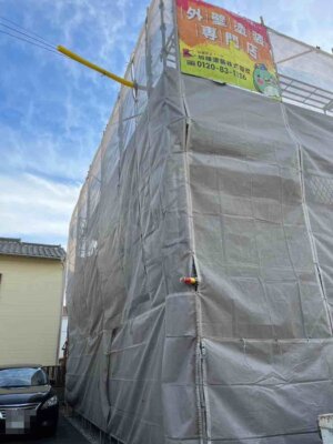 2023年外壁塗装スタート足場架設工事浜松塗装専門店加藤塗装